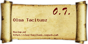 Olsa Tacitusz névjegykártya